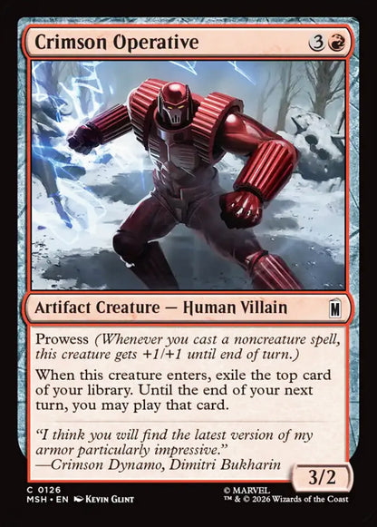Crimson Operative MSH Artifact Creature  Human Villain NM