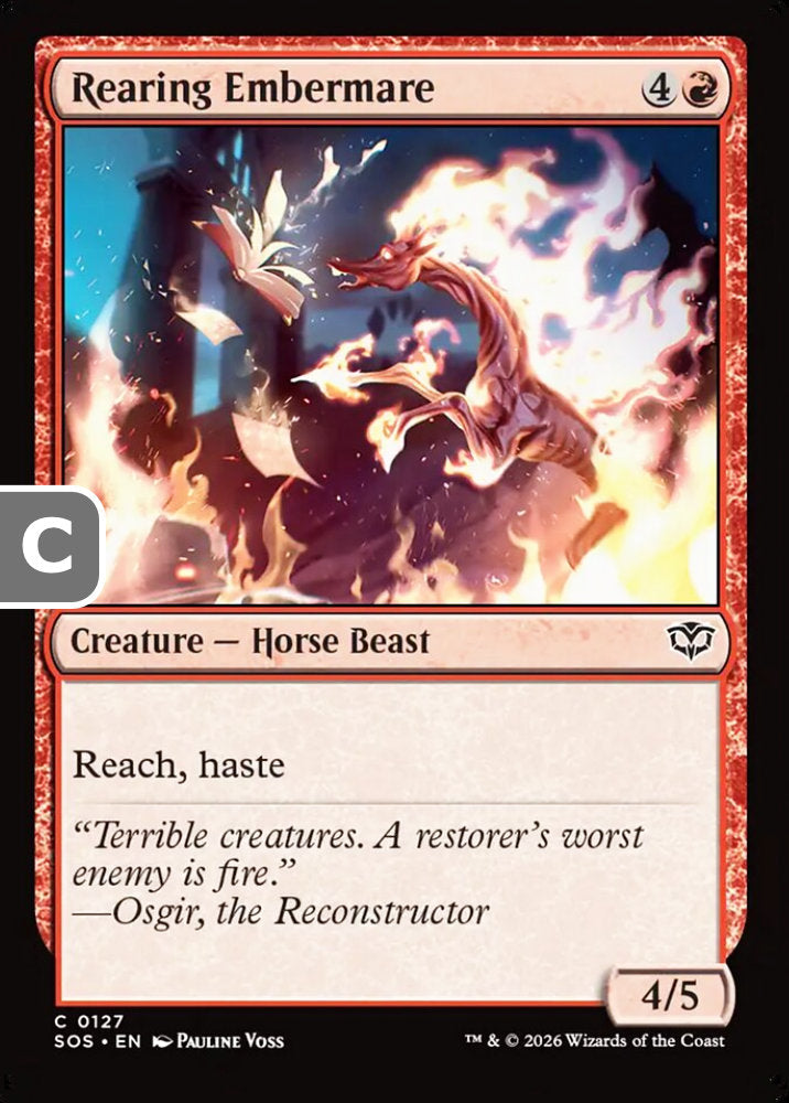 Rearing Embermare SOS Creature Horse Beast NM