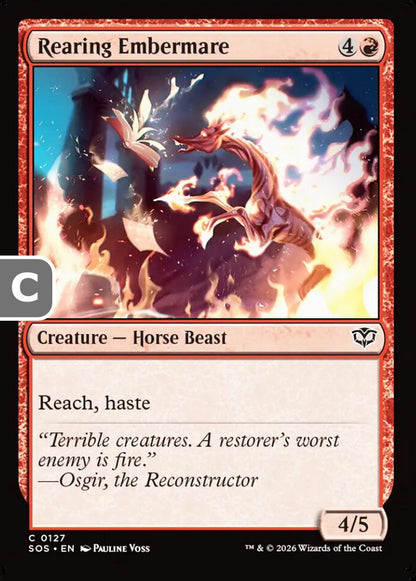 Rearing Embermare SOS Creature Horse Beast NM