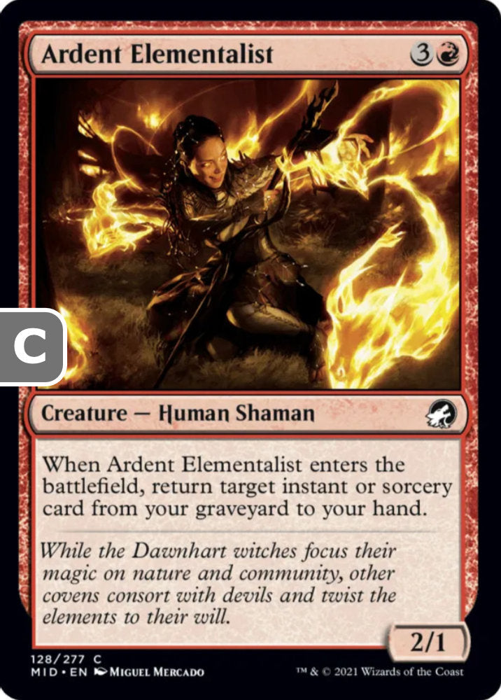 Ardent Elementalist MID Creature Human Shaman NM