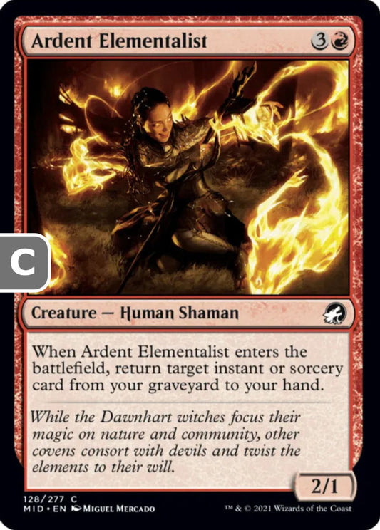 Ardent Elementalist MID Creature Human Shaman NM