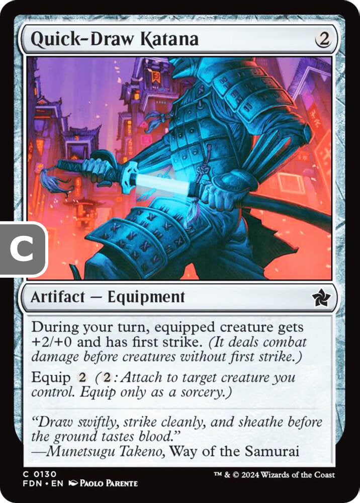 Quick-Draw Katana FDN Artifact Equipment NM