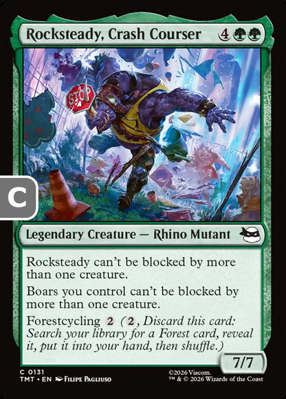 Rocksteady, Crash Courser TMT Legendary Creature Rhino Mutant NM