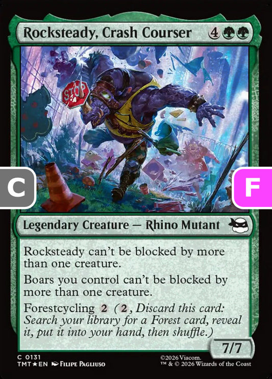 Rocksteady, Crash Courser TMT Legendary Creature Rhino Mutant *Foil* NM