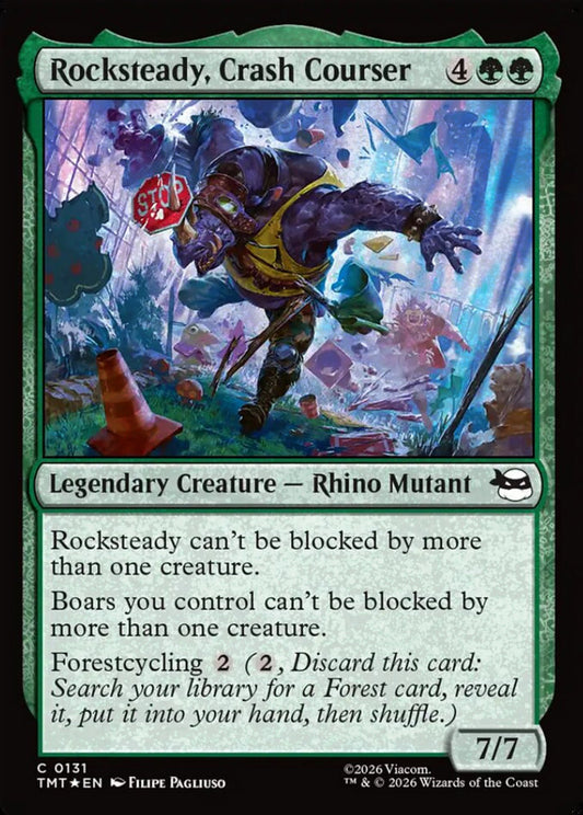Rocksteady, Crash Courser TMT Legendary Creature Rhino Mutant *Foil* NM