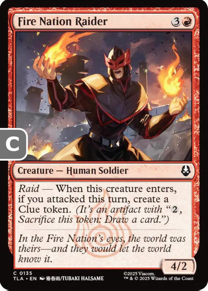 Fire Nation Raider TLA Creature Human Soldier NM
