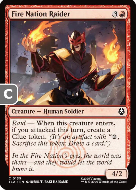 Fire Nation Raider TLA Creature Human Soldier NM