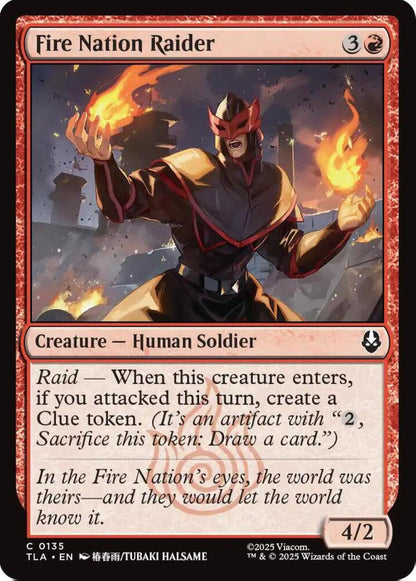 Fire Nation Raider TLA Creature Human Soldier NM