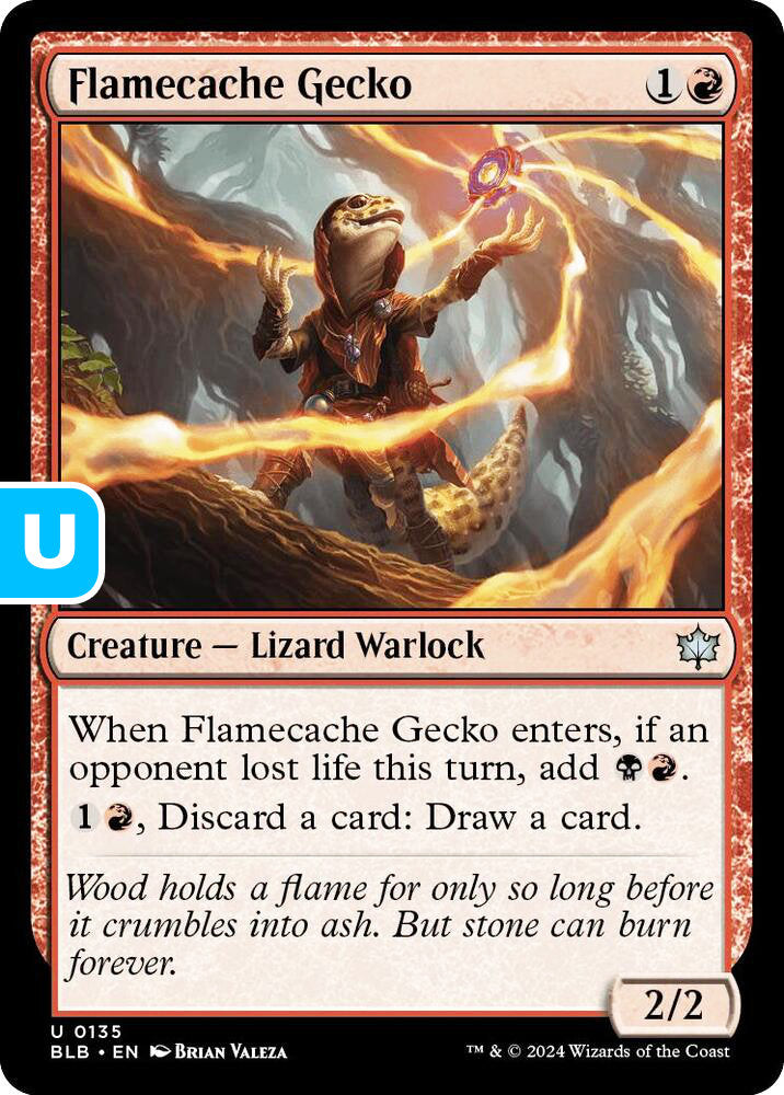 Flamecache Gecko BLB Creature Lizard Warlock NM