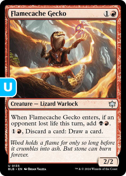 Flamecache Gecko BLB Creature Lizard Warlock NM