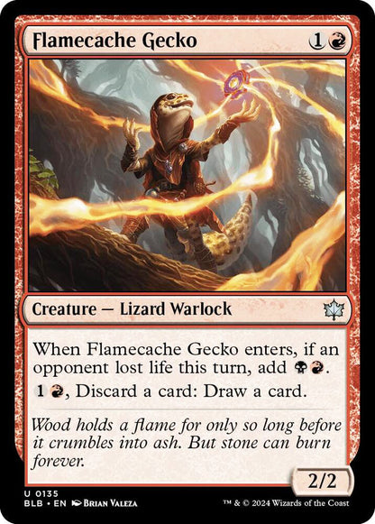 Flamecache Gecko BLB Creature Lizard Warlock NM