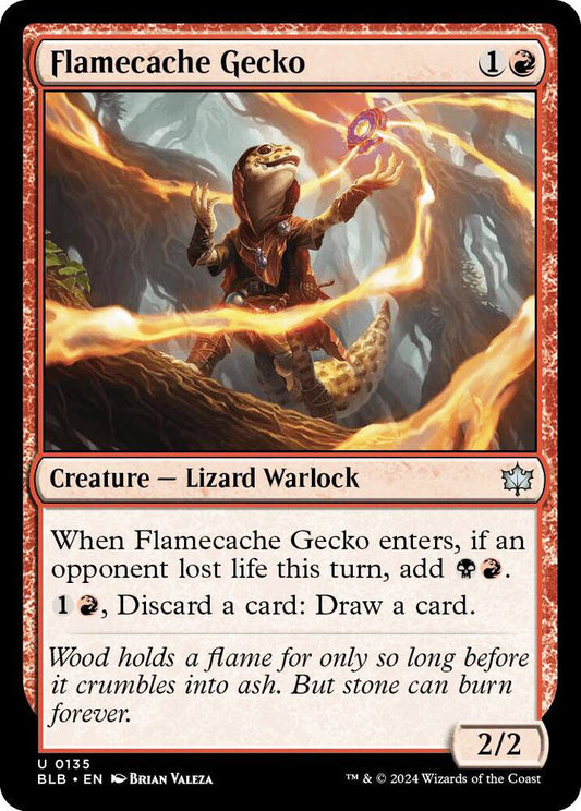 Flamecache Gecko BLB Creature Lizard Warlock NM