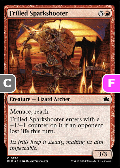 Frilled Sparkshooter BLB Creature Lizard Archer *Foil* NM
