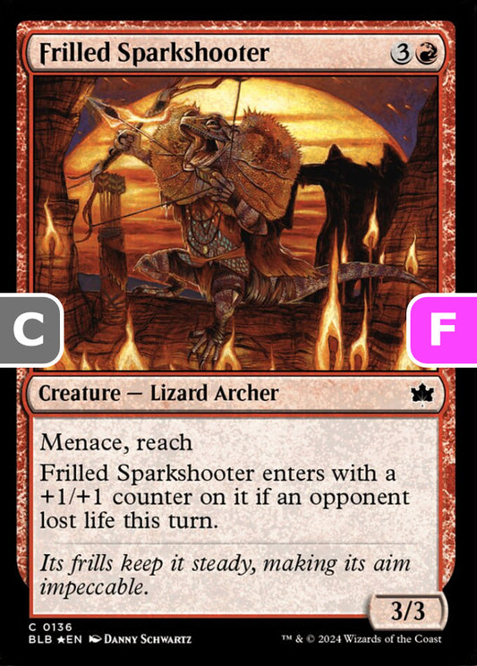 Frilled Sparkshooter BLB Creature Lizard Archer *Foil* NM