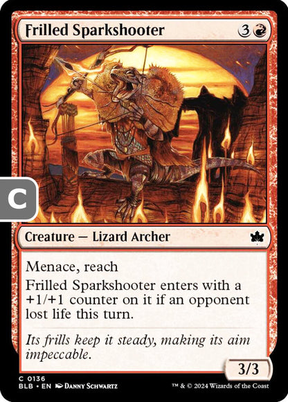 Frilled Sparkshooter BLB Creature Lizard Archer NM