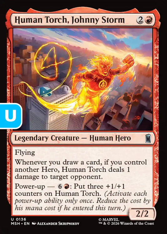 Human Torch, Johnny Storm MSH Legendary Creature Human Hero NM