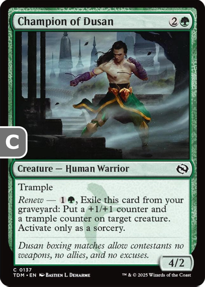 Champion of Dusan TDM Creature Human Warrior NM