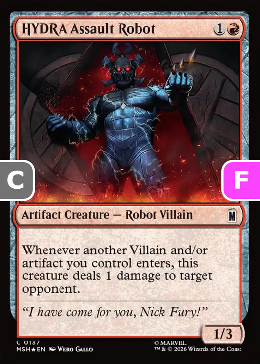 HYDRA Assault Robot MSH Artifact Creature  Robot Villain *Foil* NM
