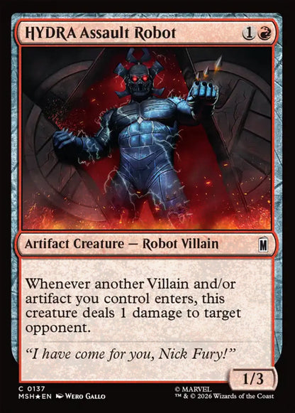 HYDRA Assault Robot MSH Artifact Creature  Robot Villain *Foil* NM