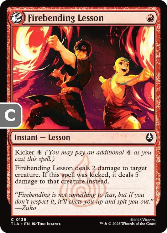Firebending Lesson TLA Instant Lesson NM
