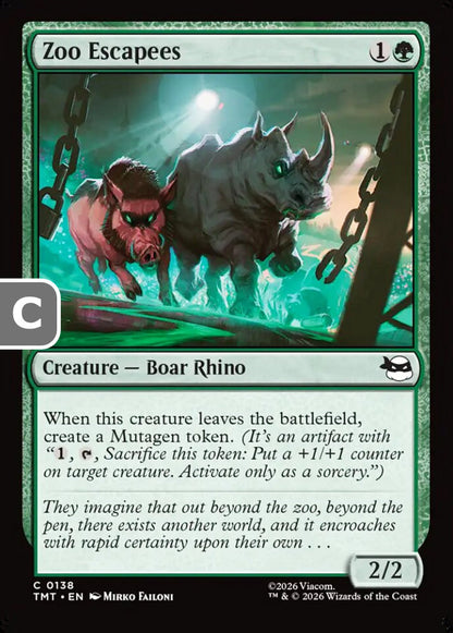 Zoo Escapees TMT Creature Boar Rhino NM