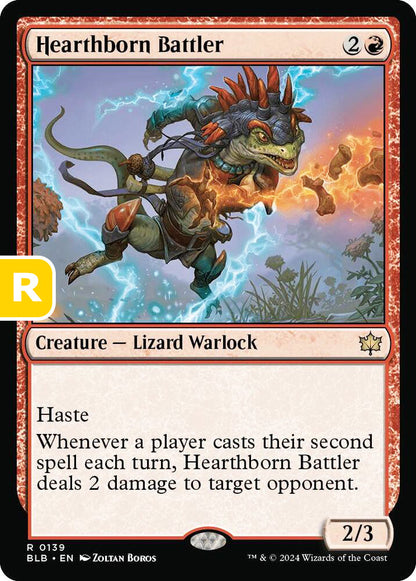 Hearthborn Battler BLB Creature Lizard Warlock NM