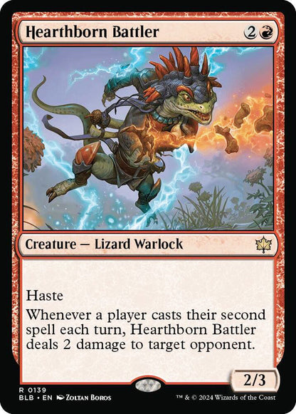 Hearthborn Battler BLB Creature Lizard Warlock NM
