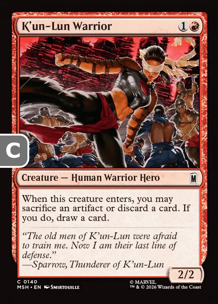 K'un-Lun Warrior MSH Creature Human Warrior Hero NM