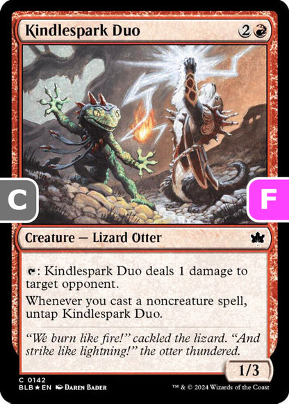 Kindlespark Duo BLB Creature Lizard Otter *Foil* NM