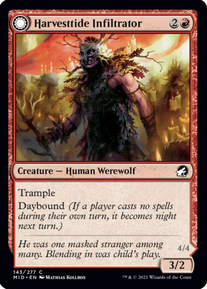 Harvesttide Infiltrator/Harvesttide Assailant MID Creature Human Werewolf/Werewolf NM