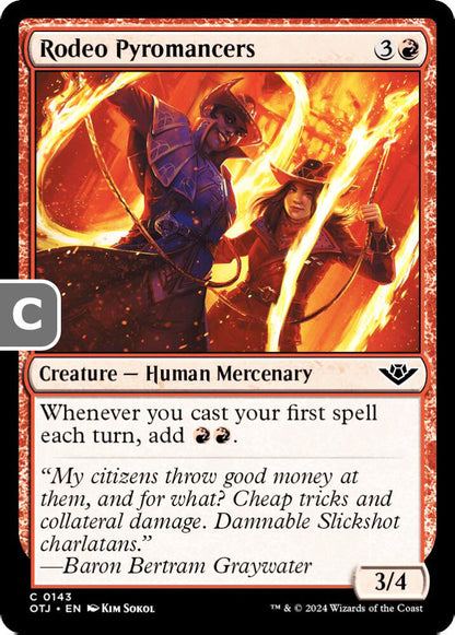 Rodeo Pyromancers Creature Human Mercenary OTJ NM
