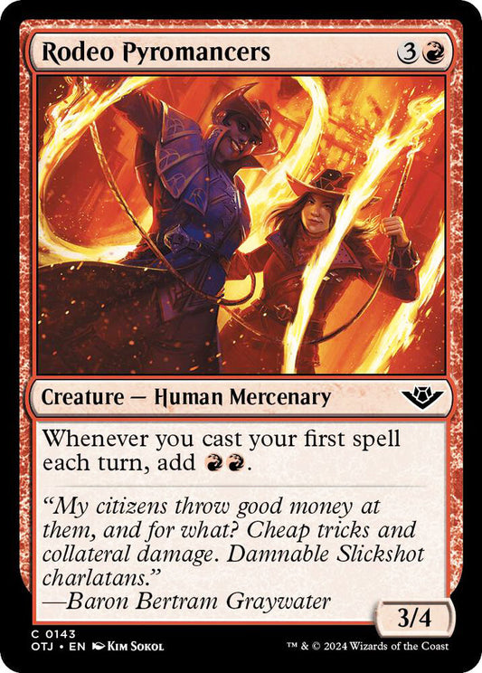 Rodeo Pyromancers Creature Human Mercenary OTJ NM