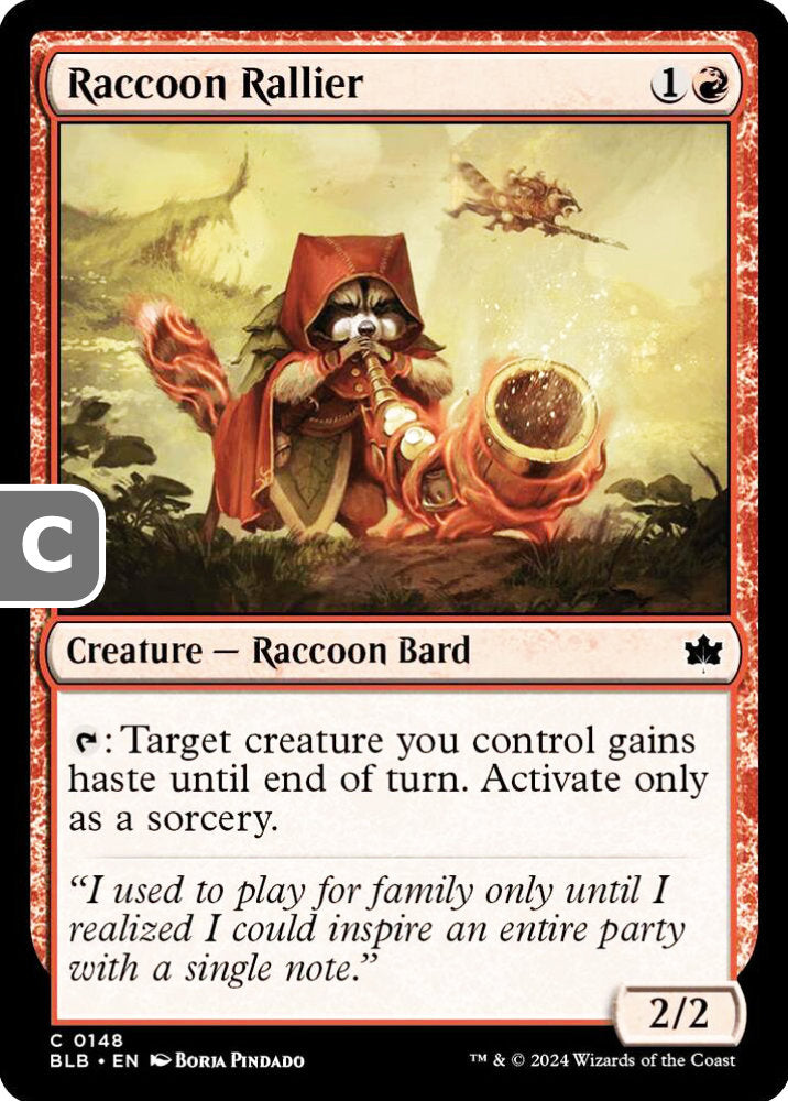 Raccoon Rallier BLB Creature Racoon Bard NM
