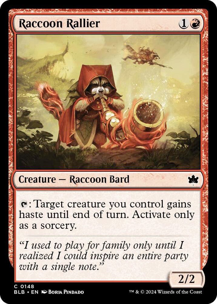 Raccoon Rallier BLB Creature Racoon Bard NM