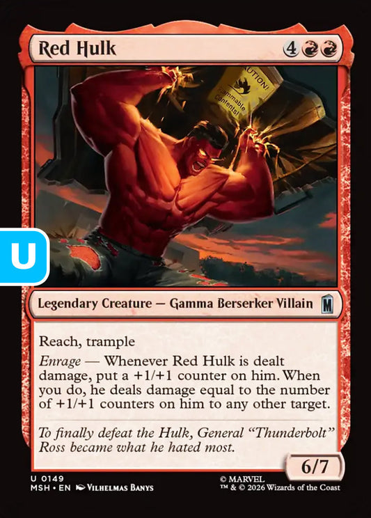 Red Hulk MSH Legendary Creature Gamma Berserker Villain NM
