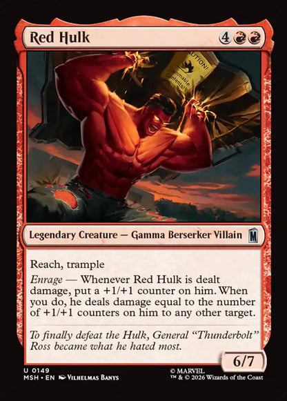 Red Hulk MSH Legendary Creature Gamma Berserker Villain NM