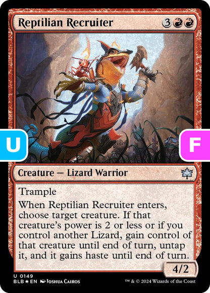 Reptilian Recruiter BLB Creature Lizard Warrior *Foil* NM