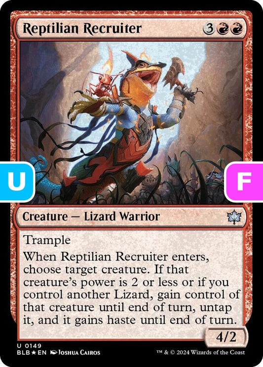 Reptilian Recruiter BLB Creature Lizard Warrior *Foil* NM