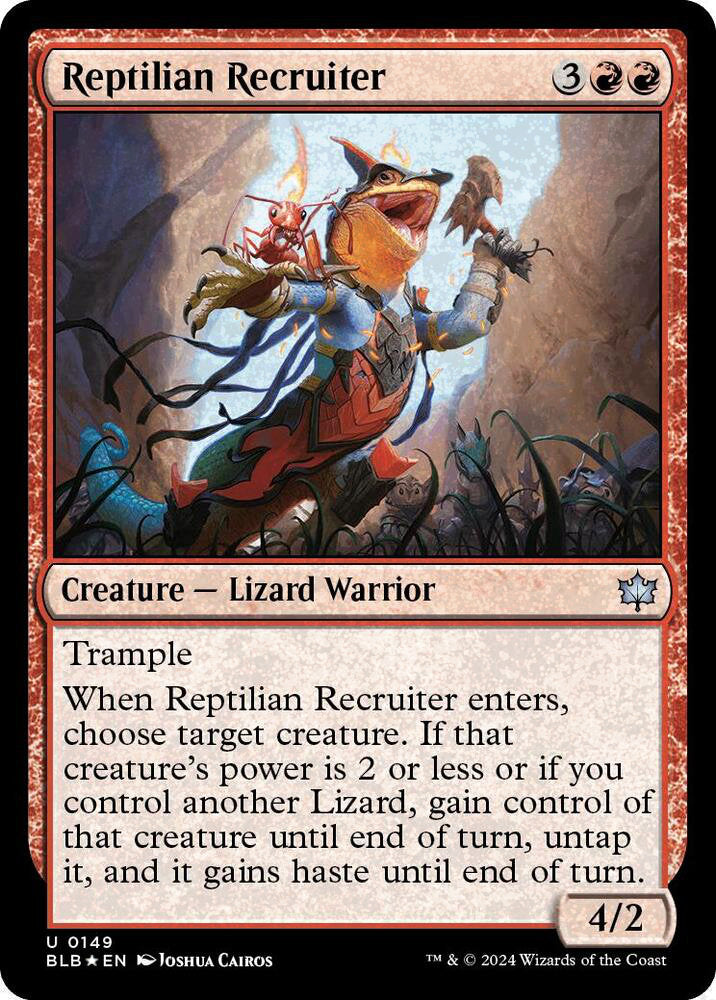 Reptilian Recruiter BLB Creature Lizard Warrior *Foil* NM