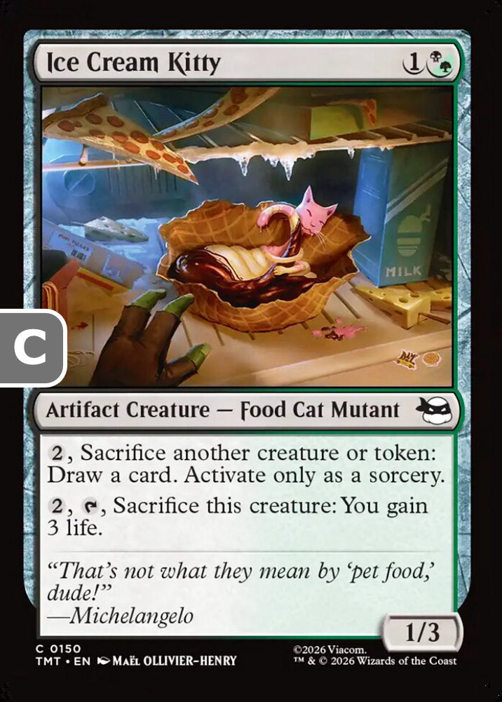 Ice Cream Kitty TMT Artifact Creature  Food Cat Mutant NM