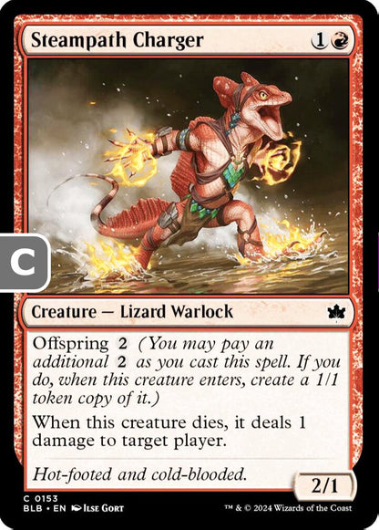 Steampath Charger BLB Creature Lizard Warlock NM