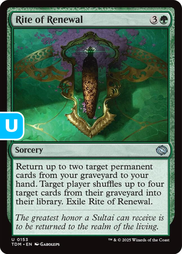 Rite of Renewal TDM Sorcery  NM