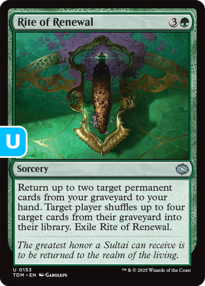 Rite of Renewal TDM Sorcery  NM