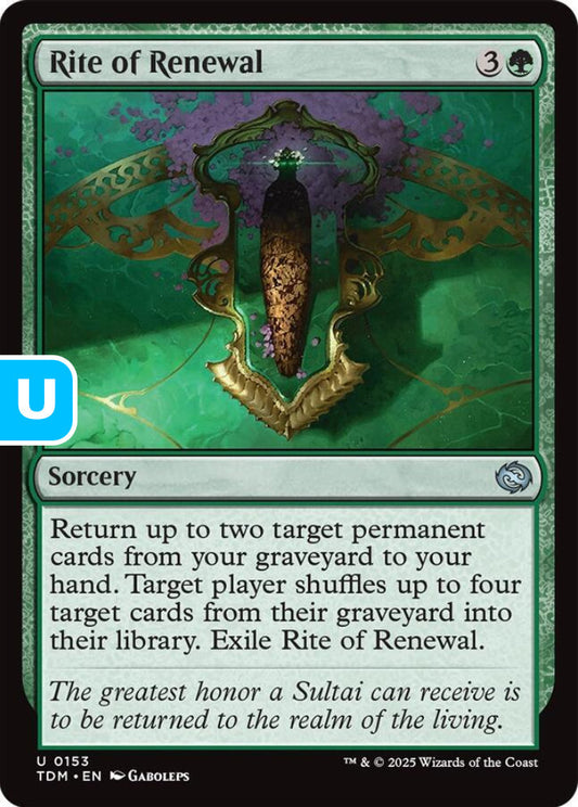 Rite of Renewal TDM Sorcery  NM