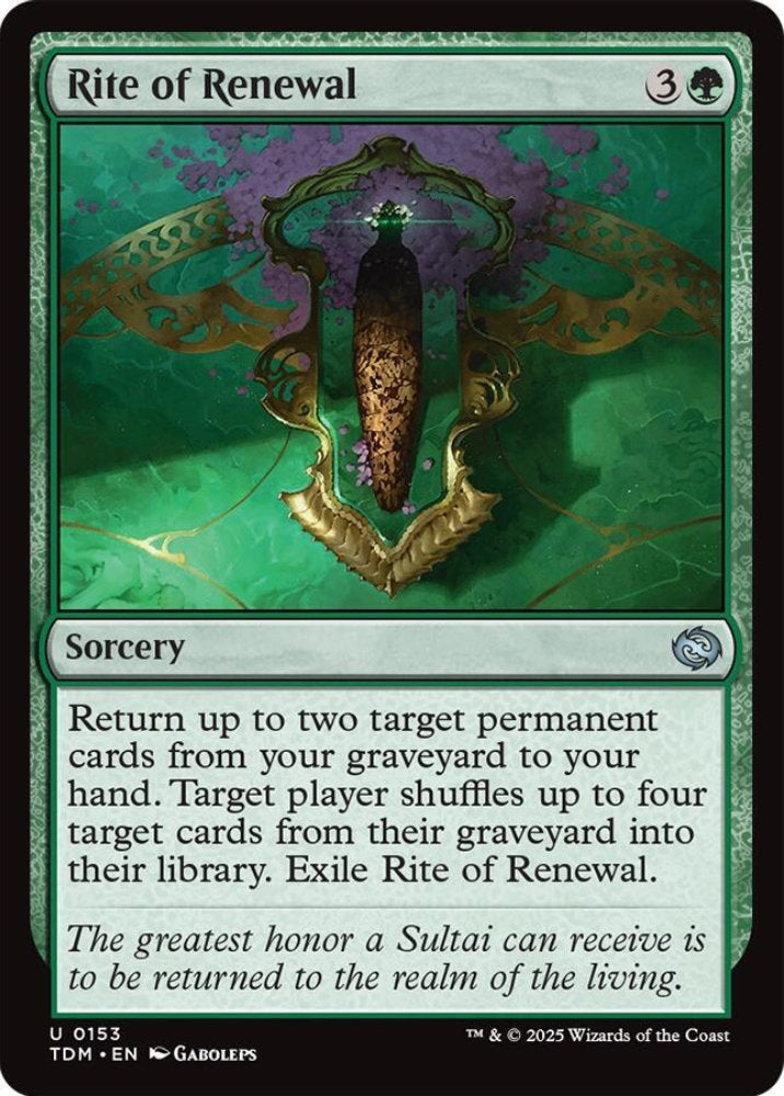 Rite of Renewal TDM Sorcery  NM