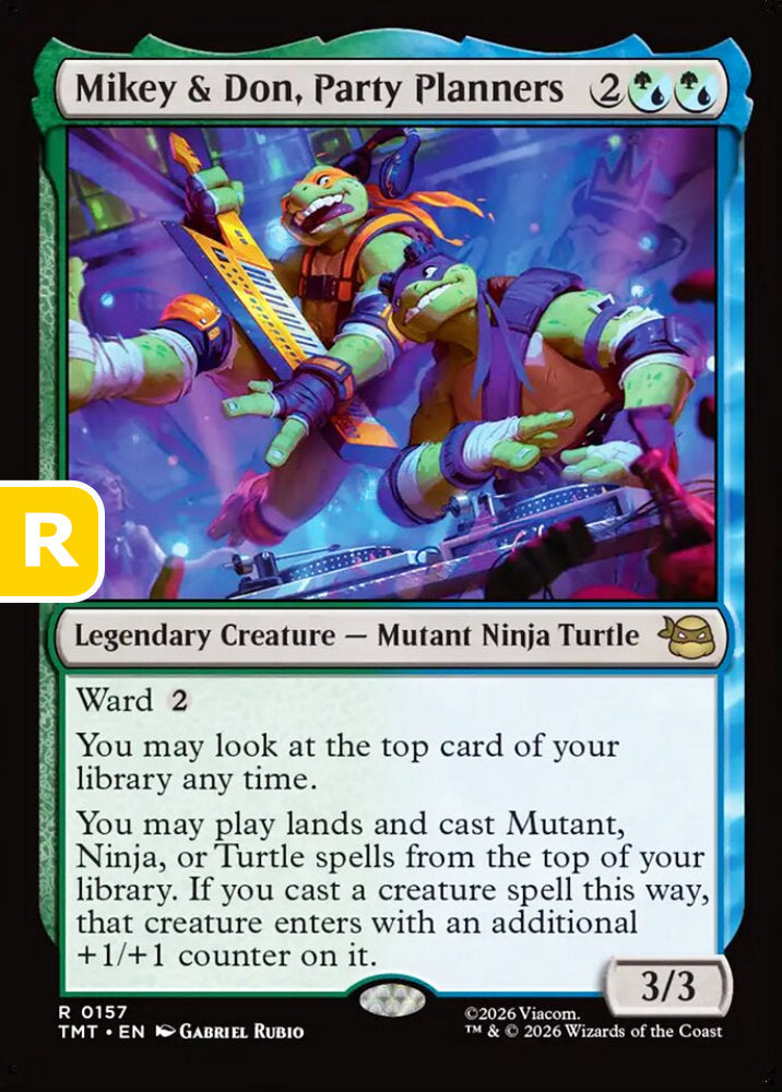 Mikey & Don, Party Planners TMT Legendary Creature Mutant Ninja Turtle NM