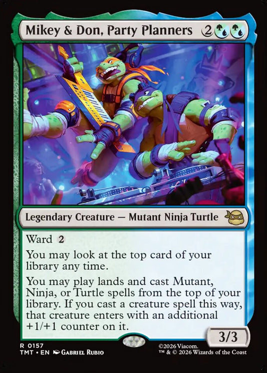 Mikey & Don, Party Planners TMT Legendary Creature Mutant Ninja Turtle NM