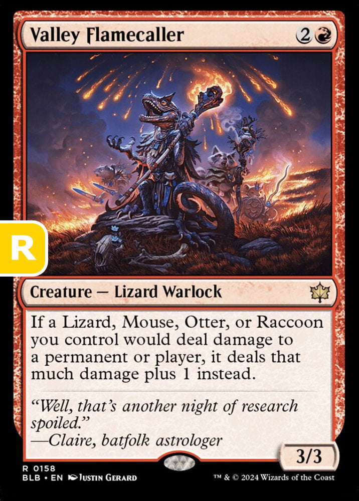 Valley Flamecaller BLB Creature Lizard Assassin NM