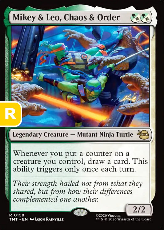Mikey & Leo, Chaos & Order TMT Legendary Creature Mutant Ninja Turtle NM