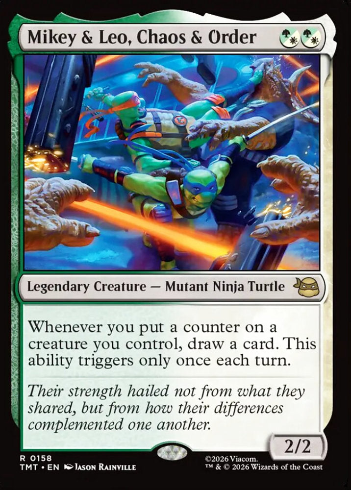 Mikey & Leo, Chaos & Order TMT Legendary Creature Mutant Ninja Turtle NM
